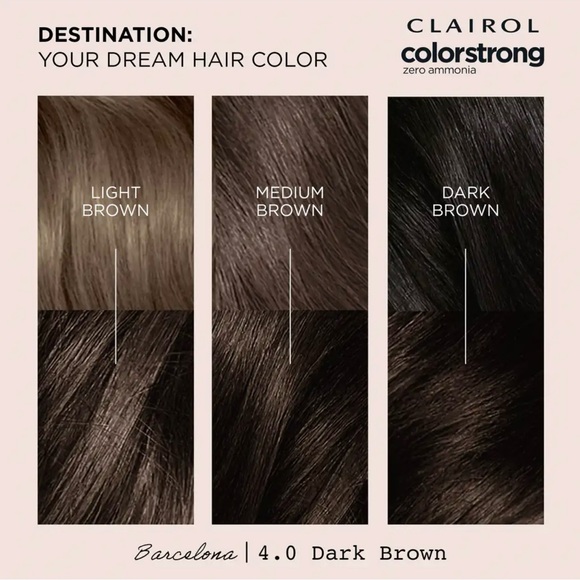 NWT Clariol ColorStrong Zero Ammonia Hair Color - Dark Brown - Picture 3 of 8